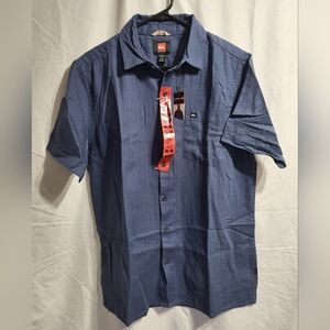 Quiksilver Men's Blue Short Sleeve Shirt, Size Medium